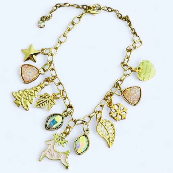 Jewelry - 2/$10 Gold Charm Bracelet with Colorful Accents